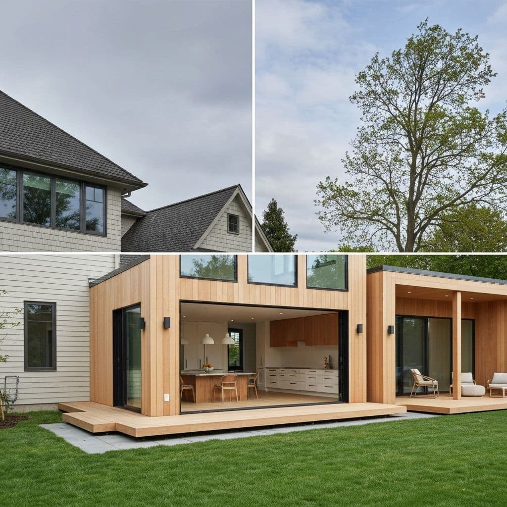 Home addition with seamless architecture