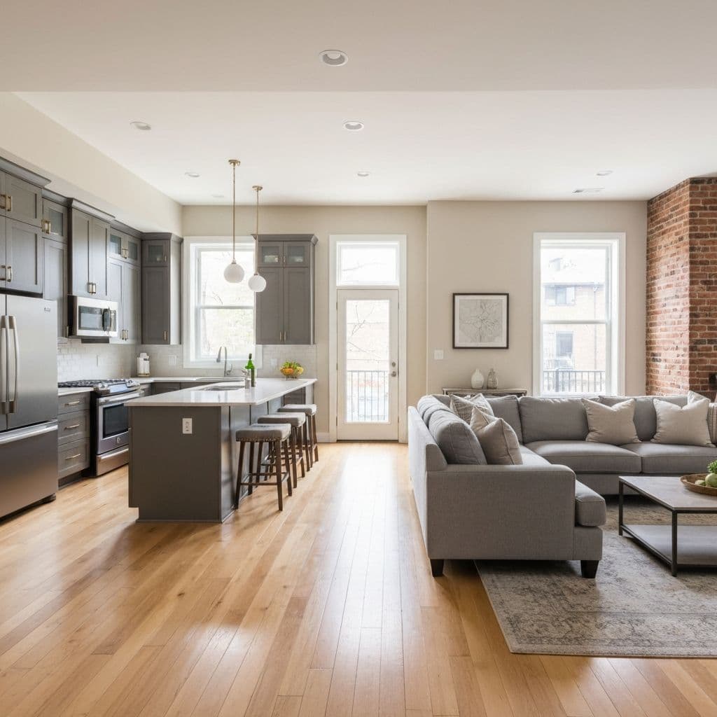 Open Concept Kitchen & Living